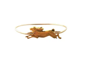 Handmade Gold Bunny Rabbit Bangle Bracelet